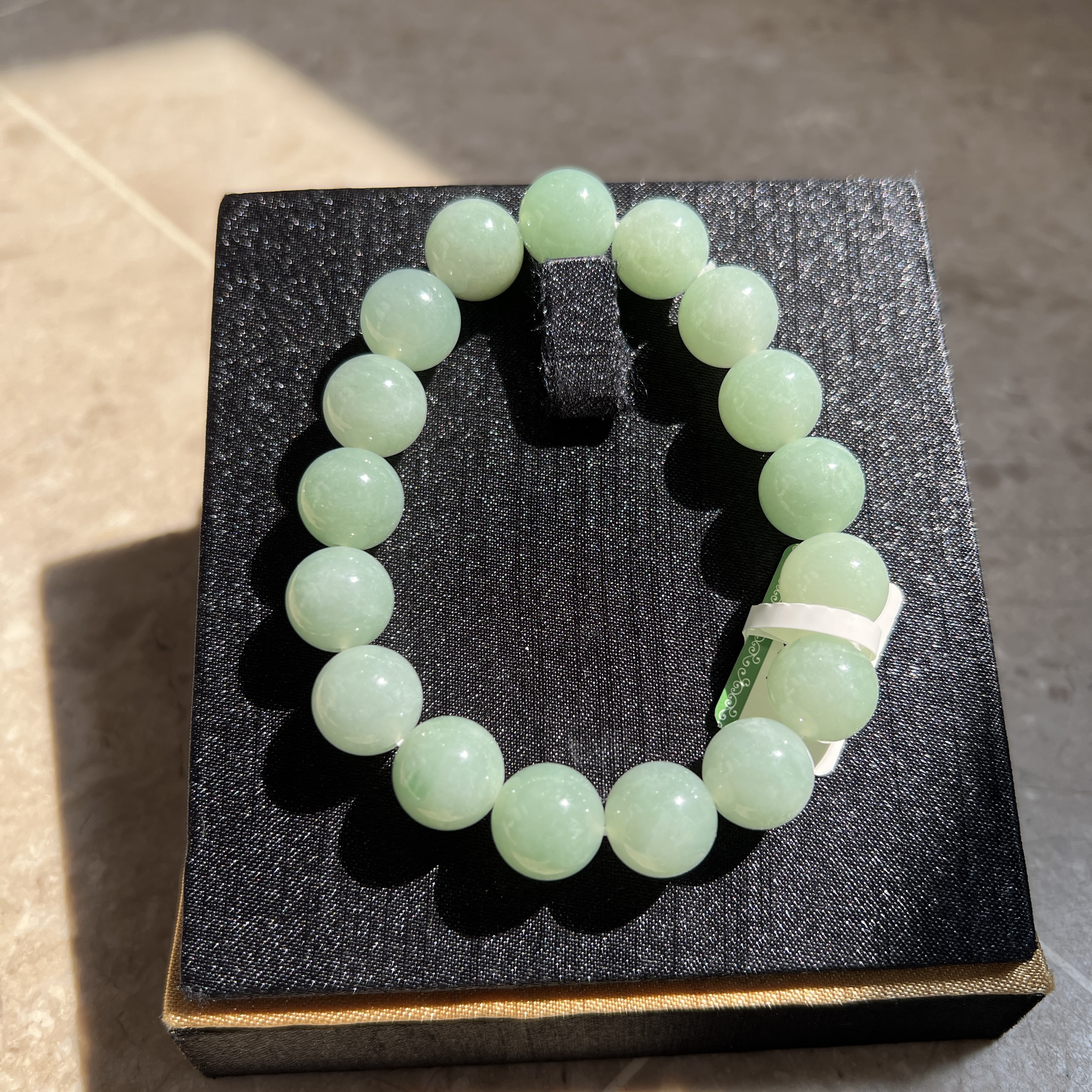 冰種淺絲瓜綠手串