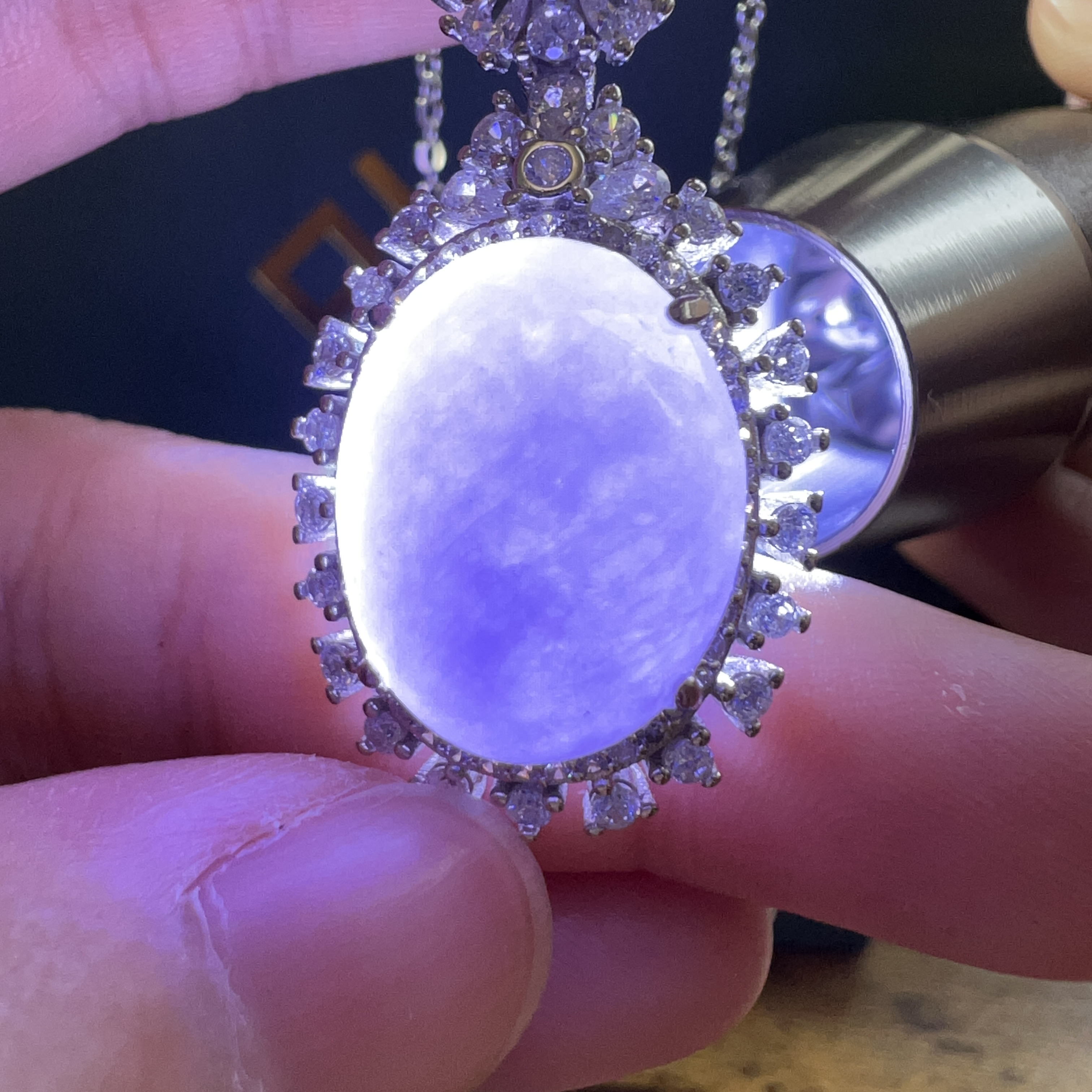 糯種滿紫羅蘭吊墜