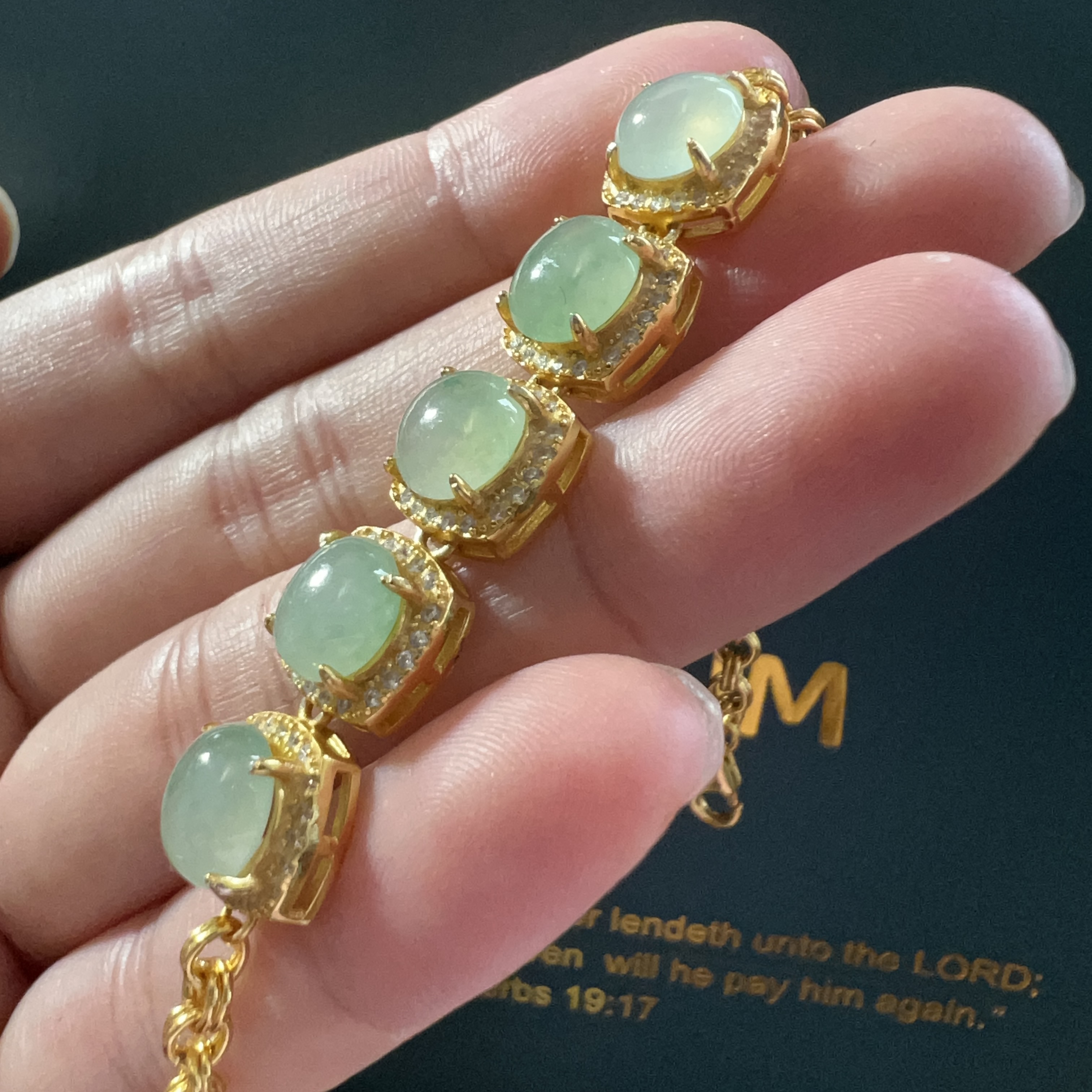 冰細糯種淺果綠手鍊