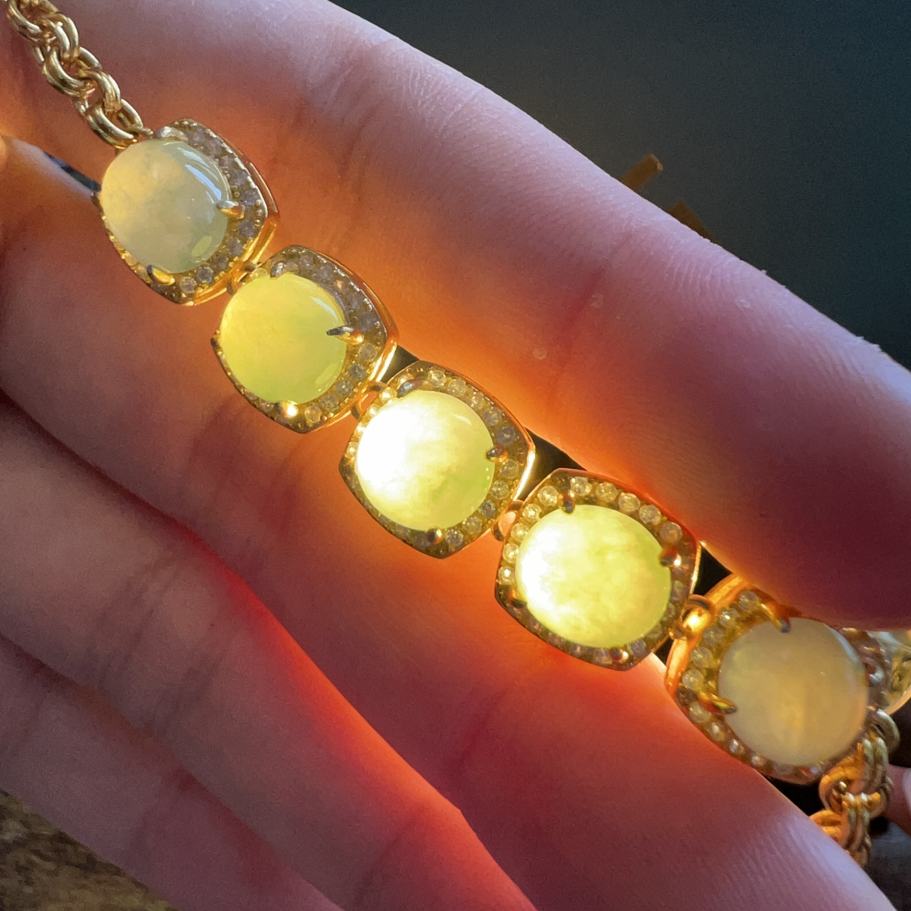 冰細糯種淺果綠手鍊