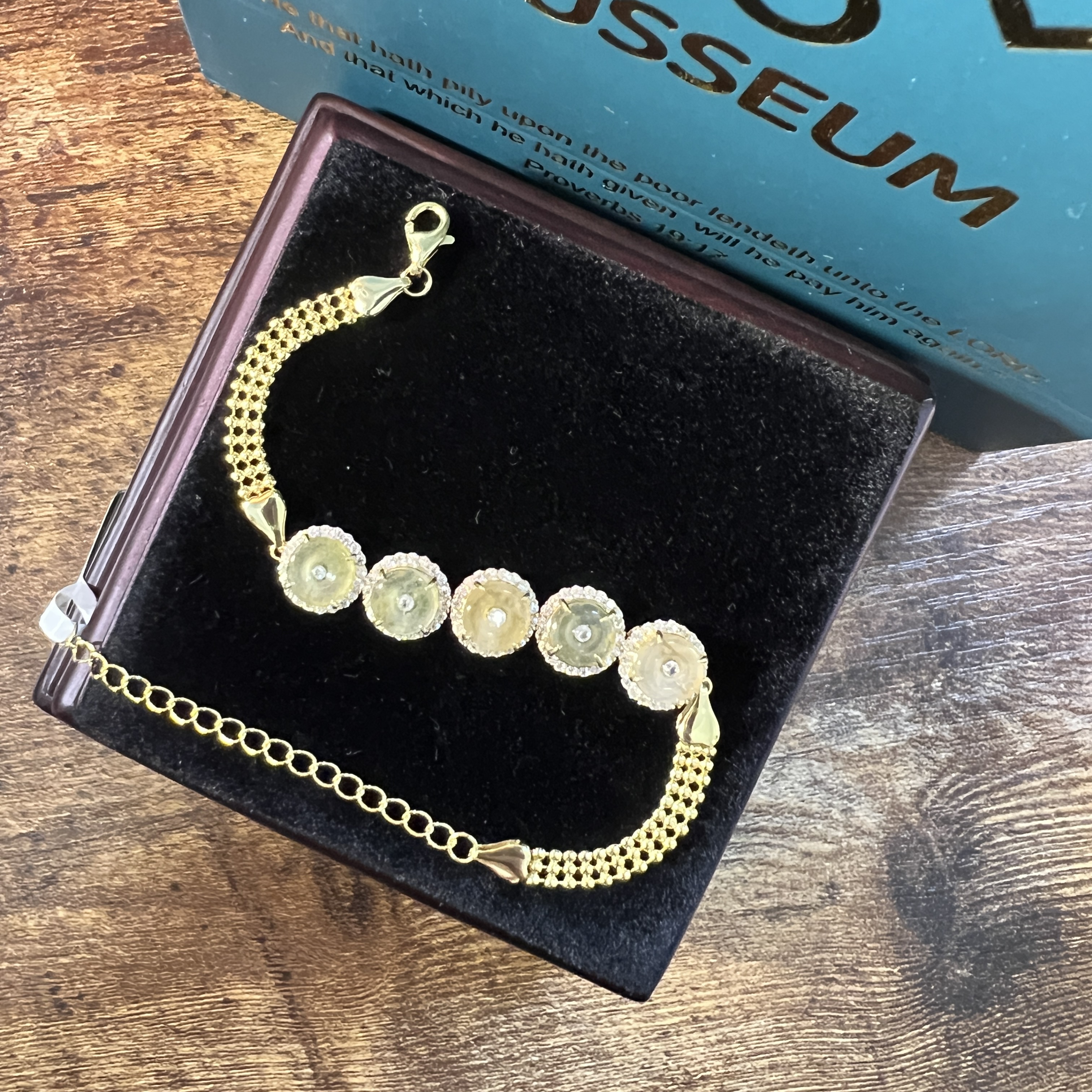 冰細糯種橄欖黃翡平安扣手鏈