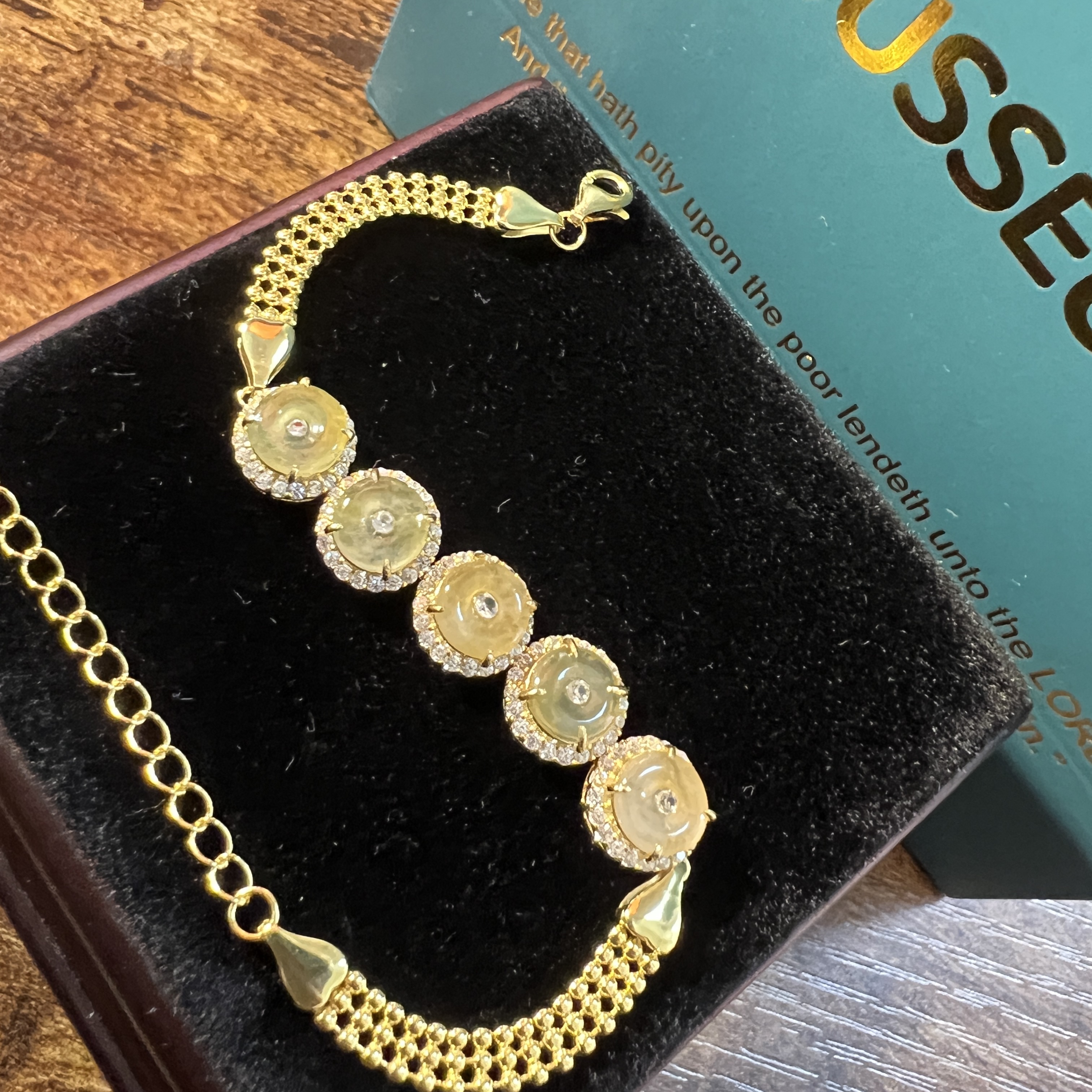 冰細糯種橄欖黃翡平安扣手鏈