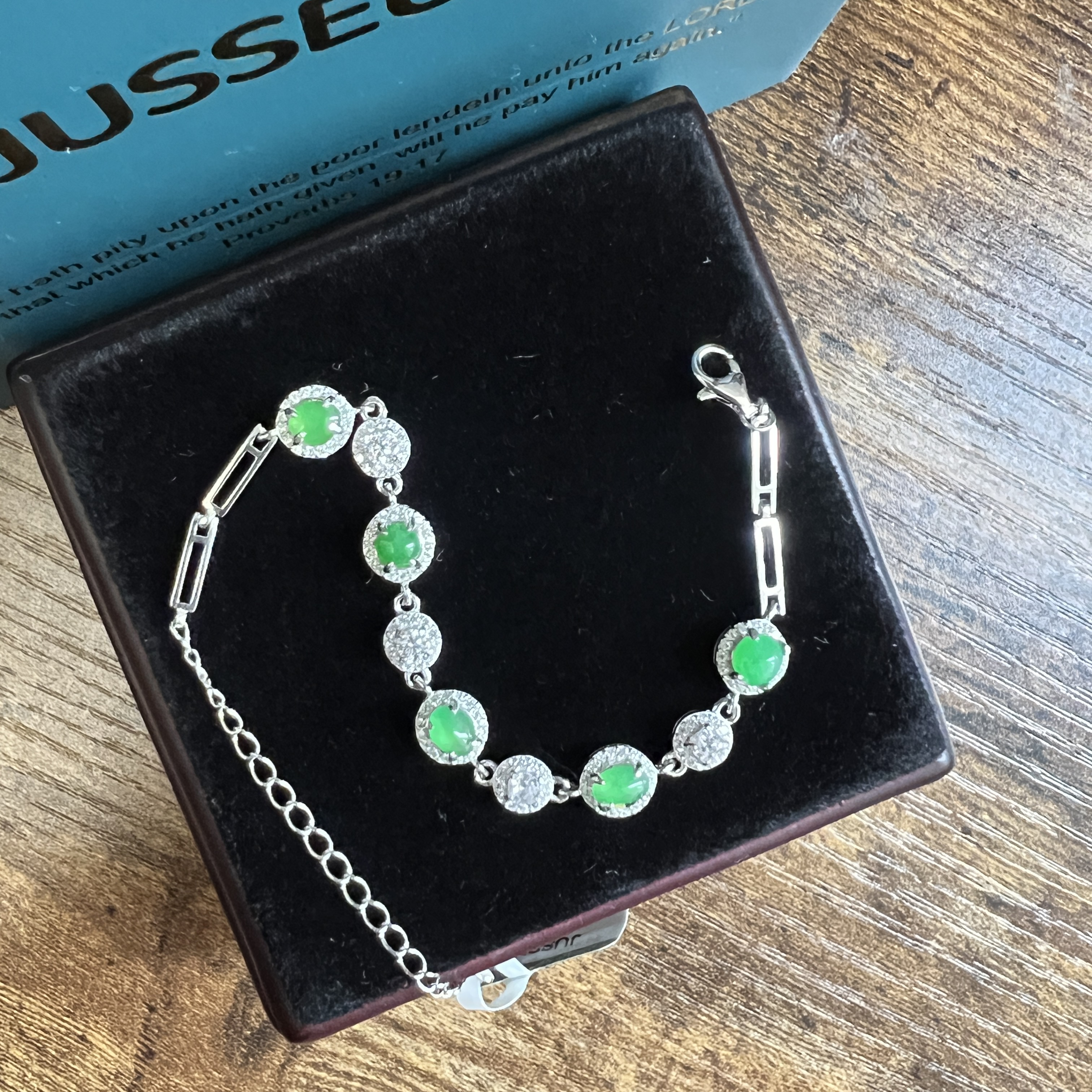 緬料冰果綠蛋面手鍊