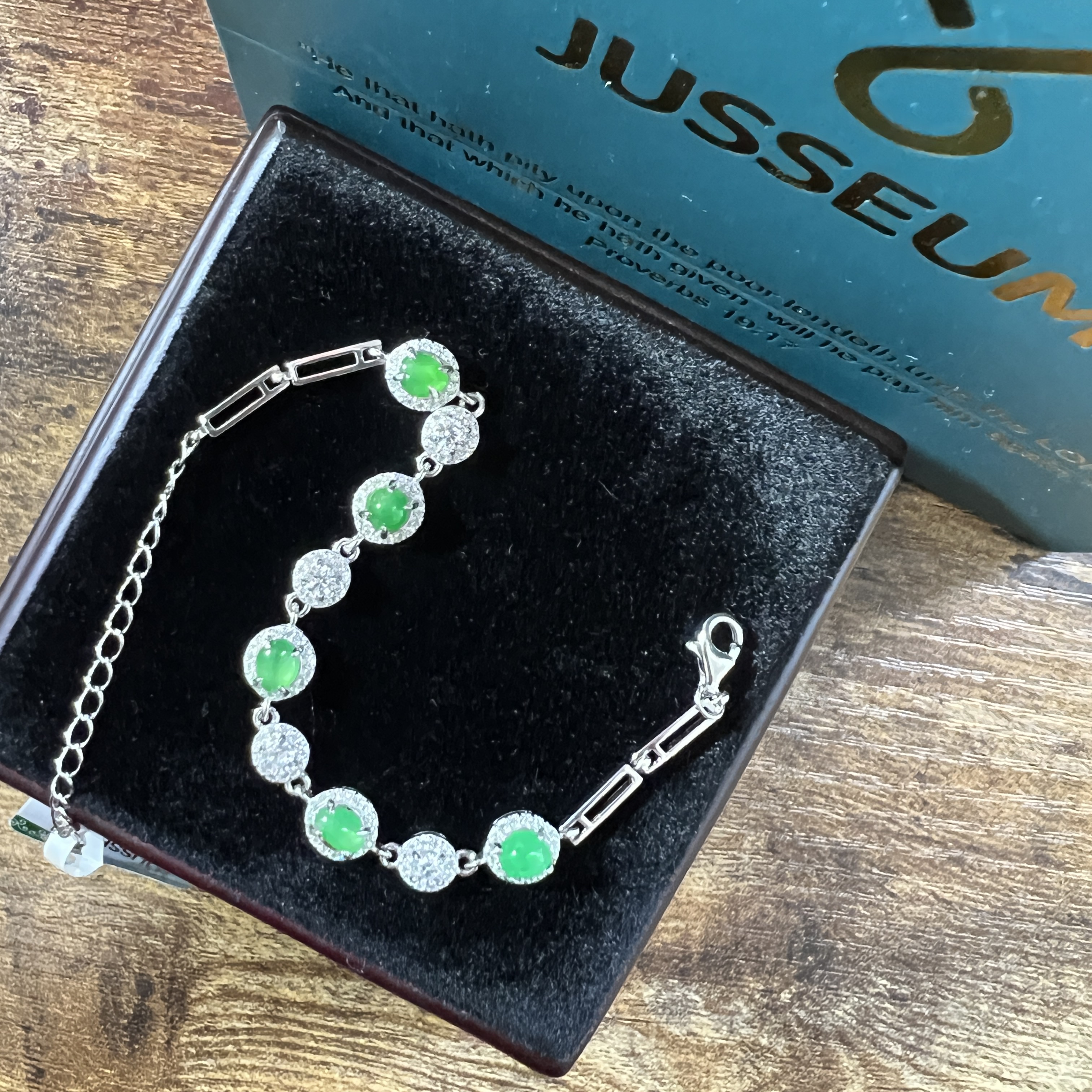 緬料冰果綠蛋面手鍊