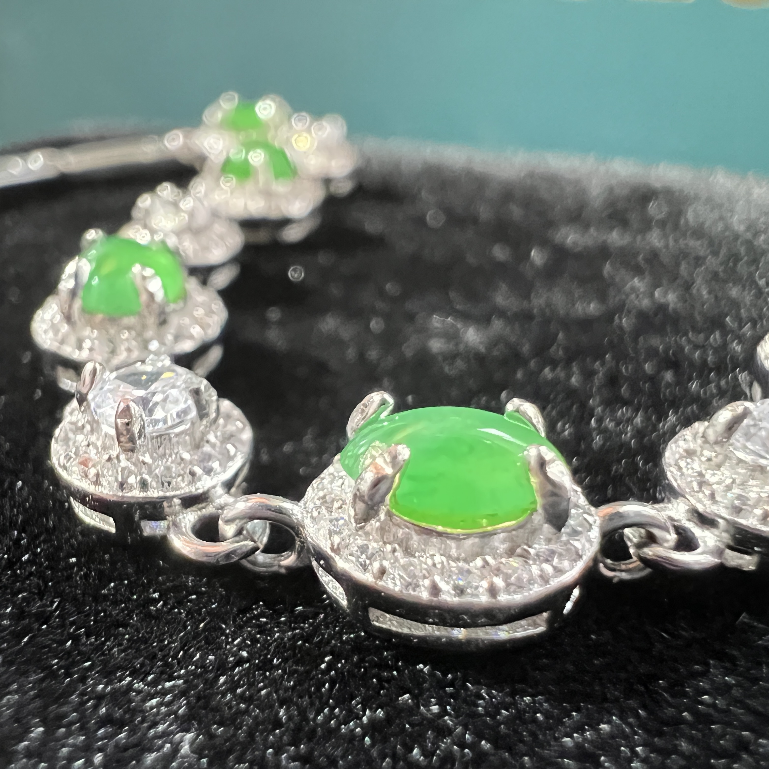 緬料冰果綠蛋面手鍊