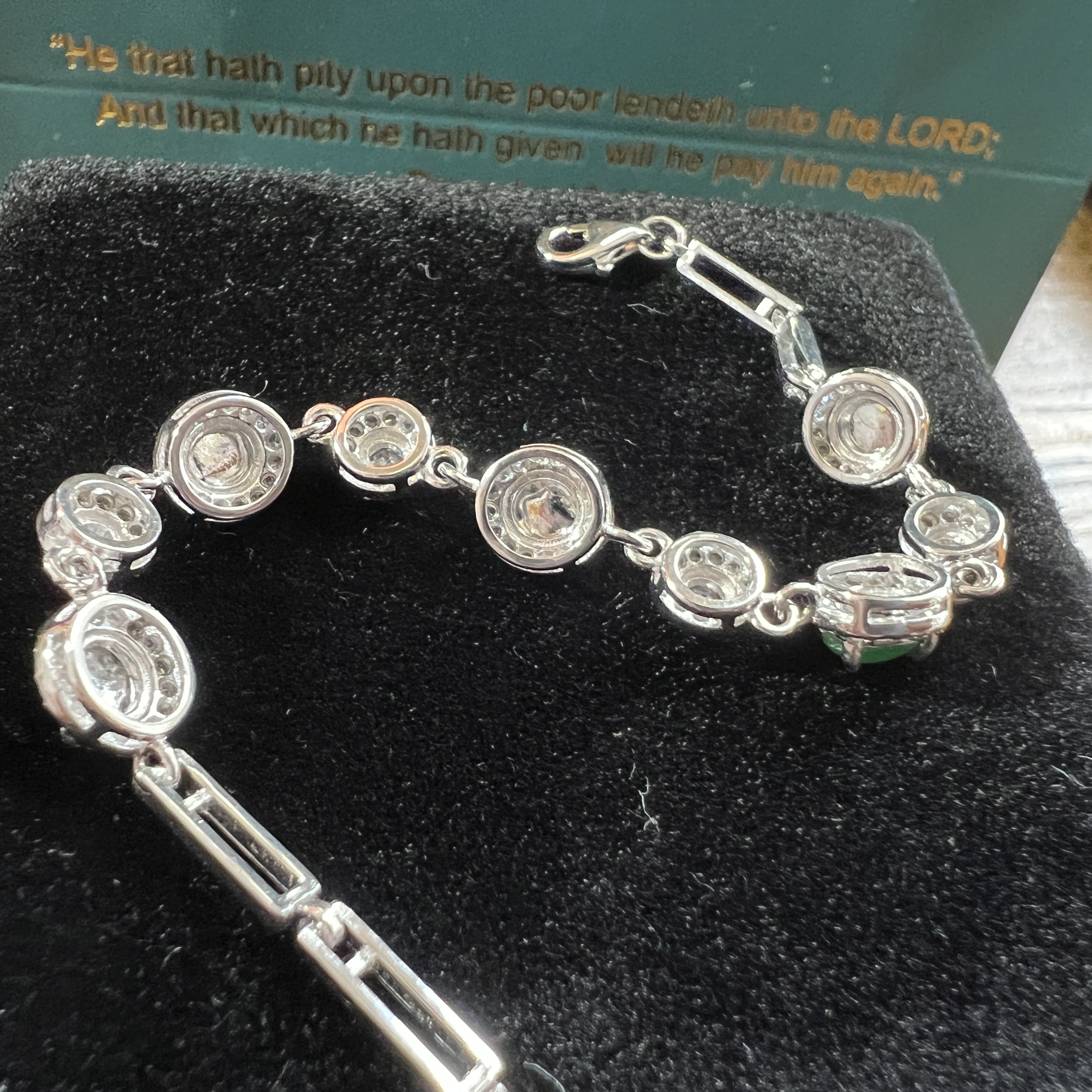 緬料冰果綠蛋面手鍊