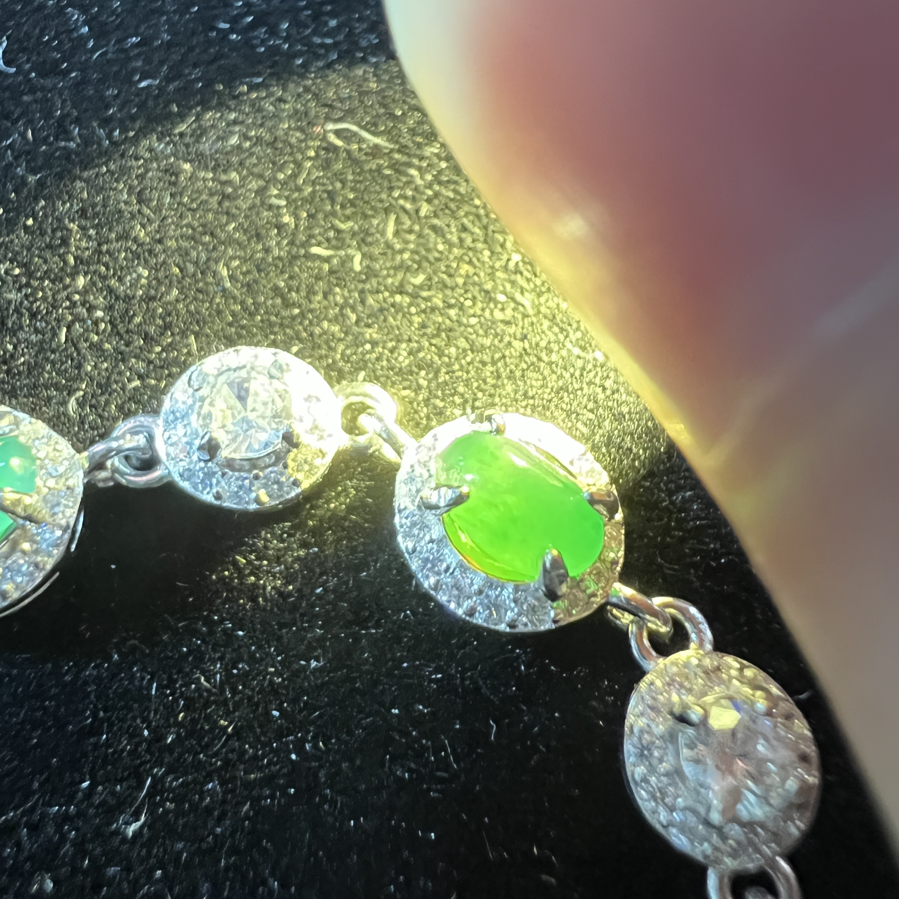 緬料冰果綠蛋面手鍊