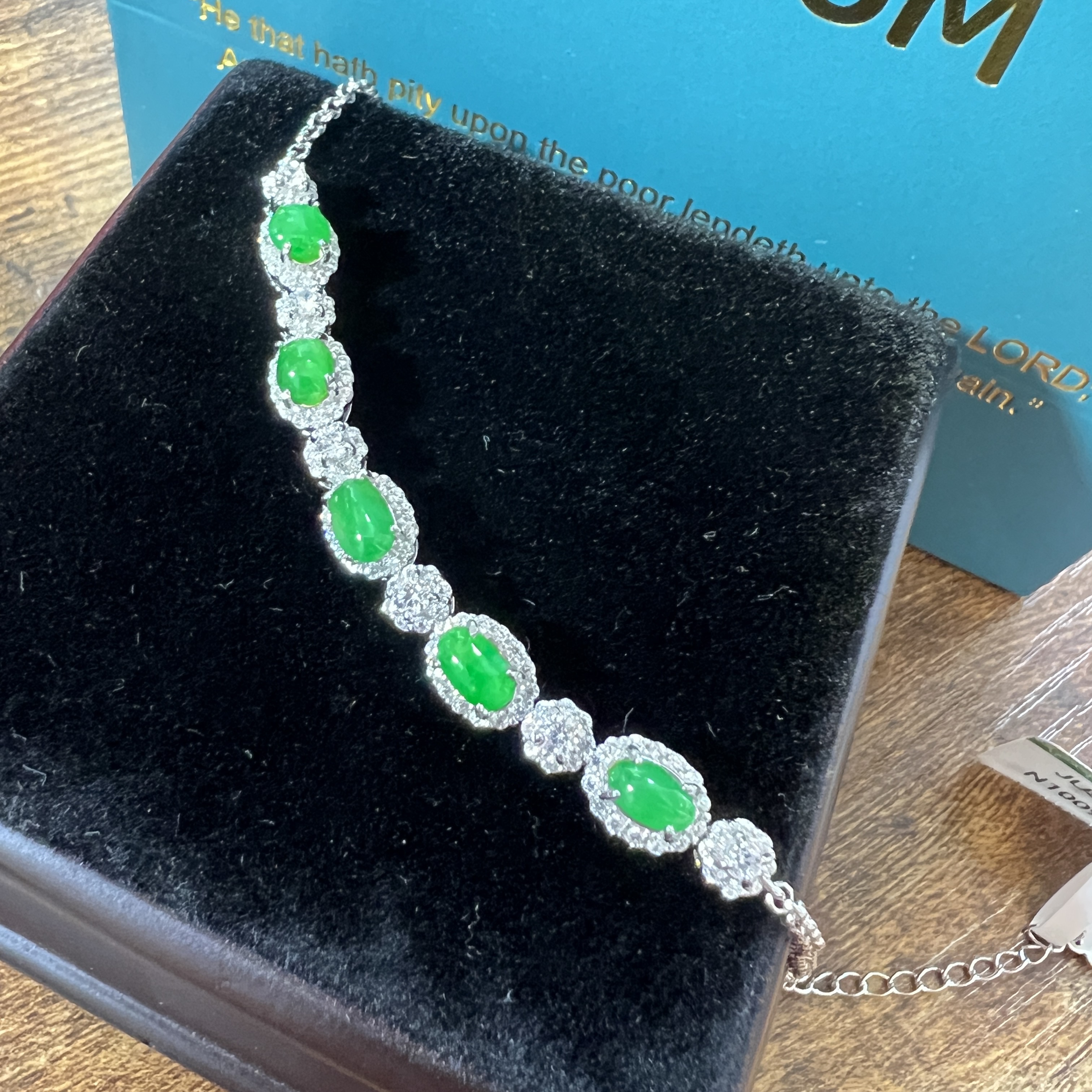 緬料冰翠綠蛋面手鍊