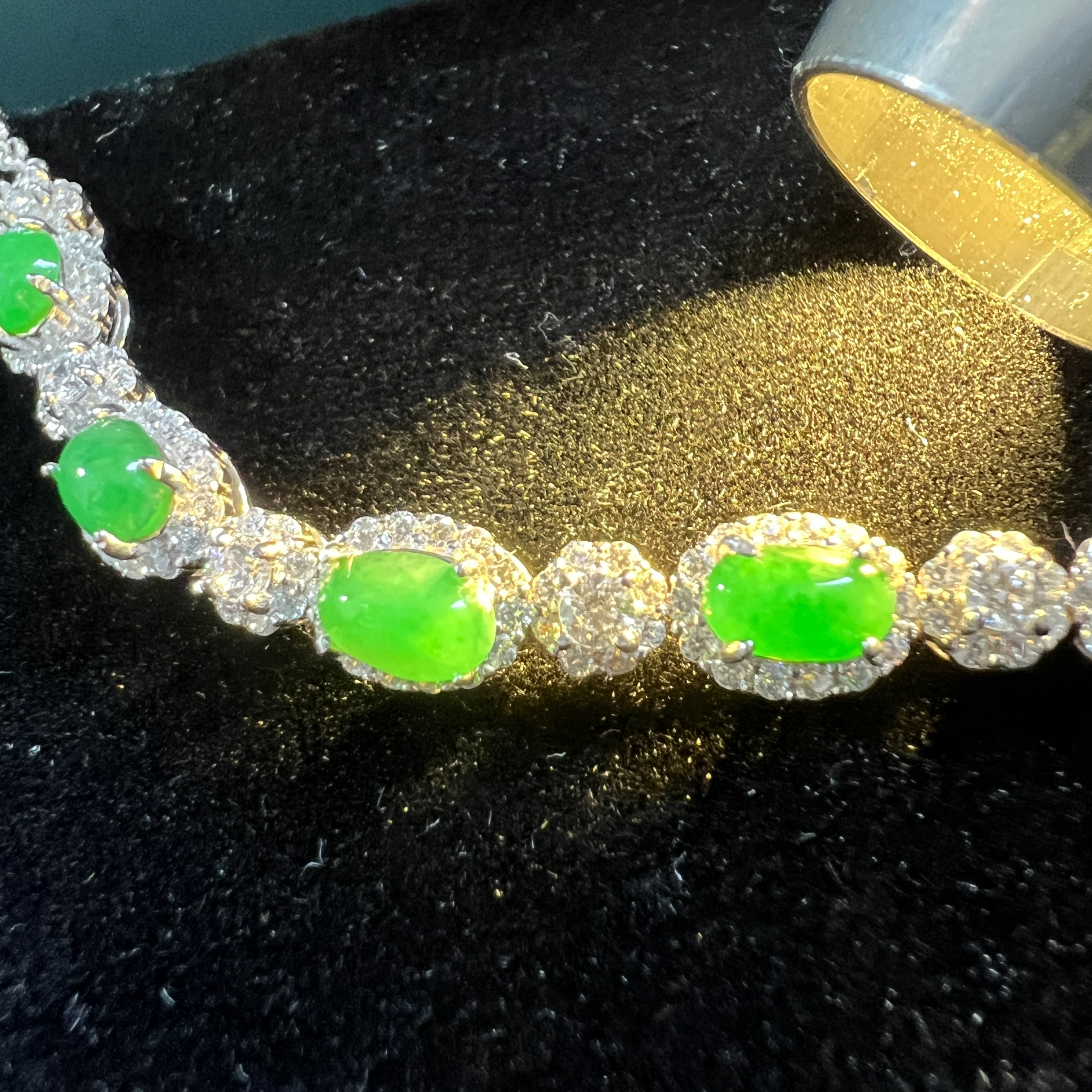 緬料冰翠綠蛋面手鍊