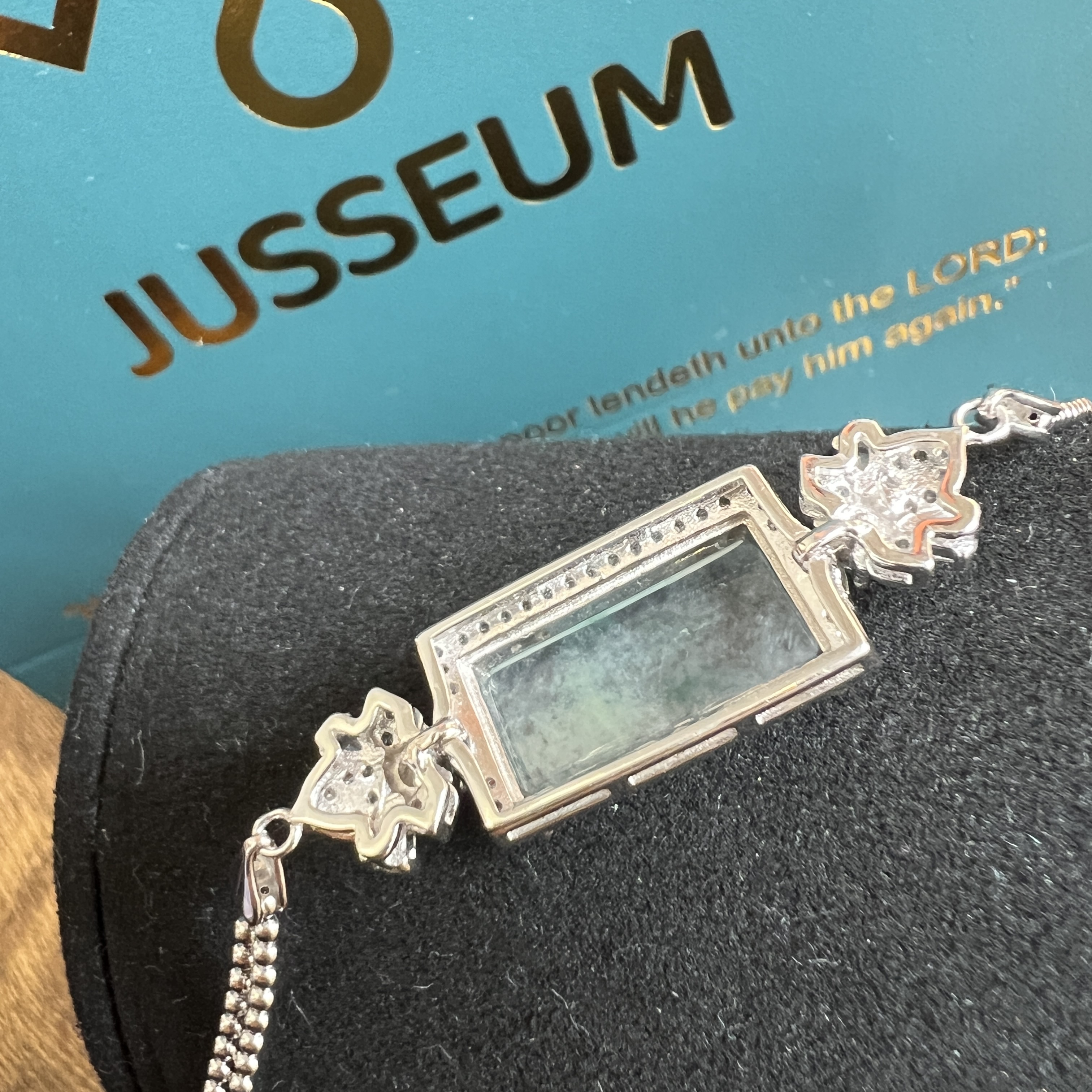 正冰種飄綠花方糖手鍊