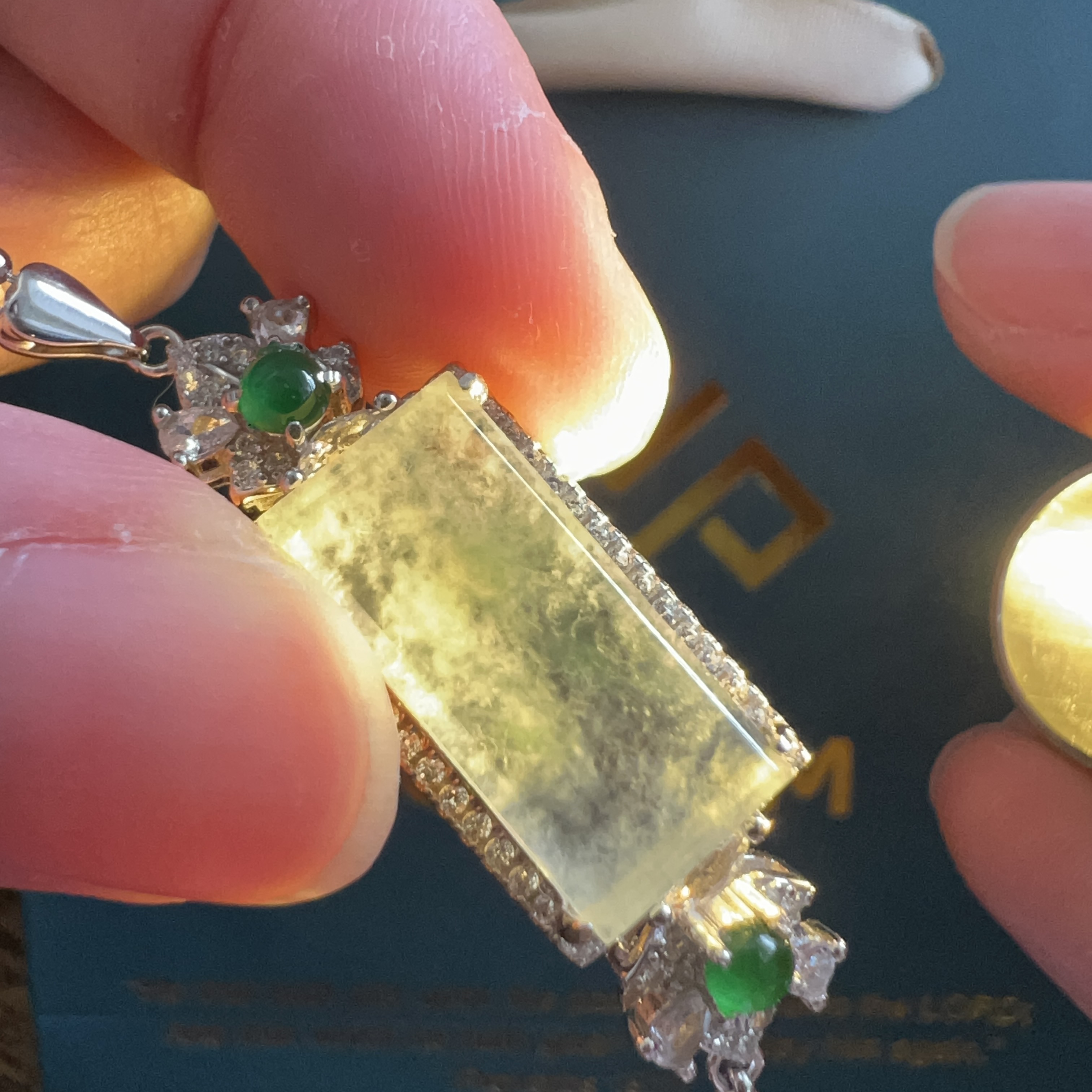 正冰種飄綠花方糖手鍊