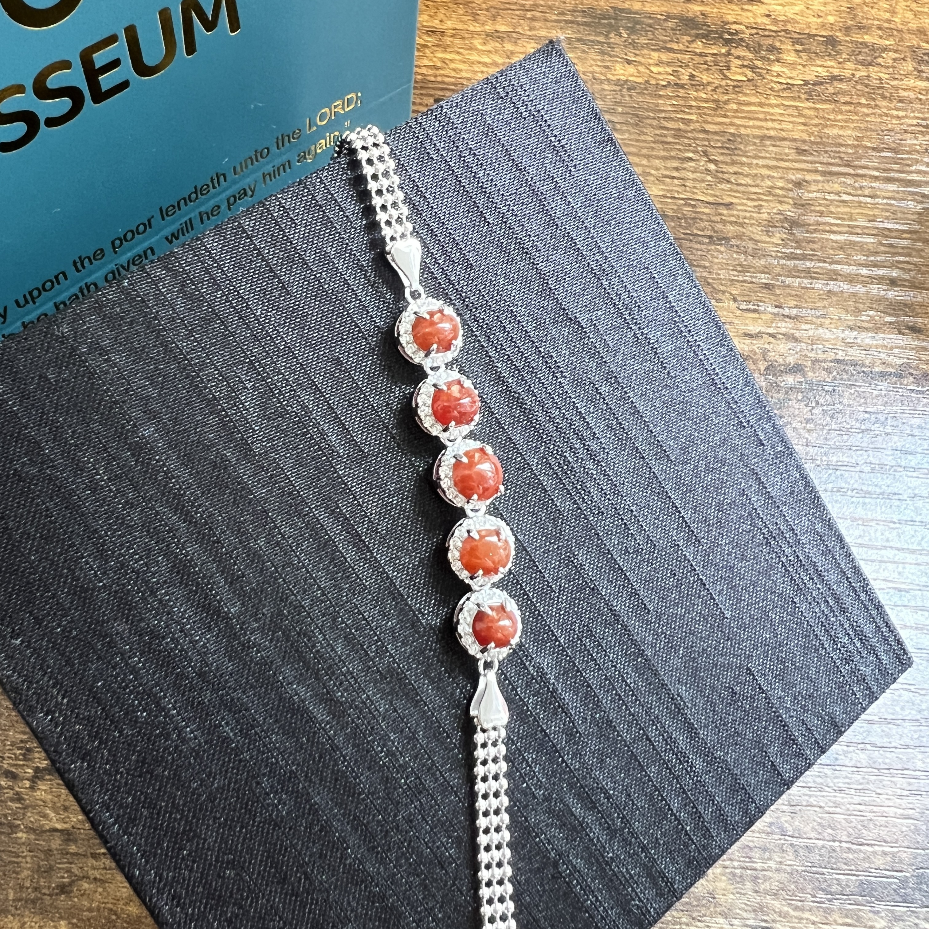 細糯正濃紅翡手鍊