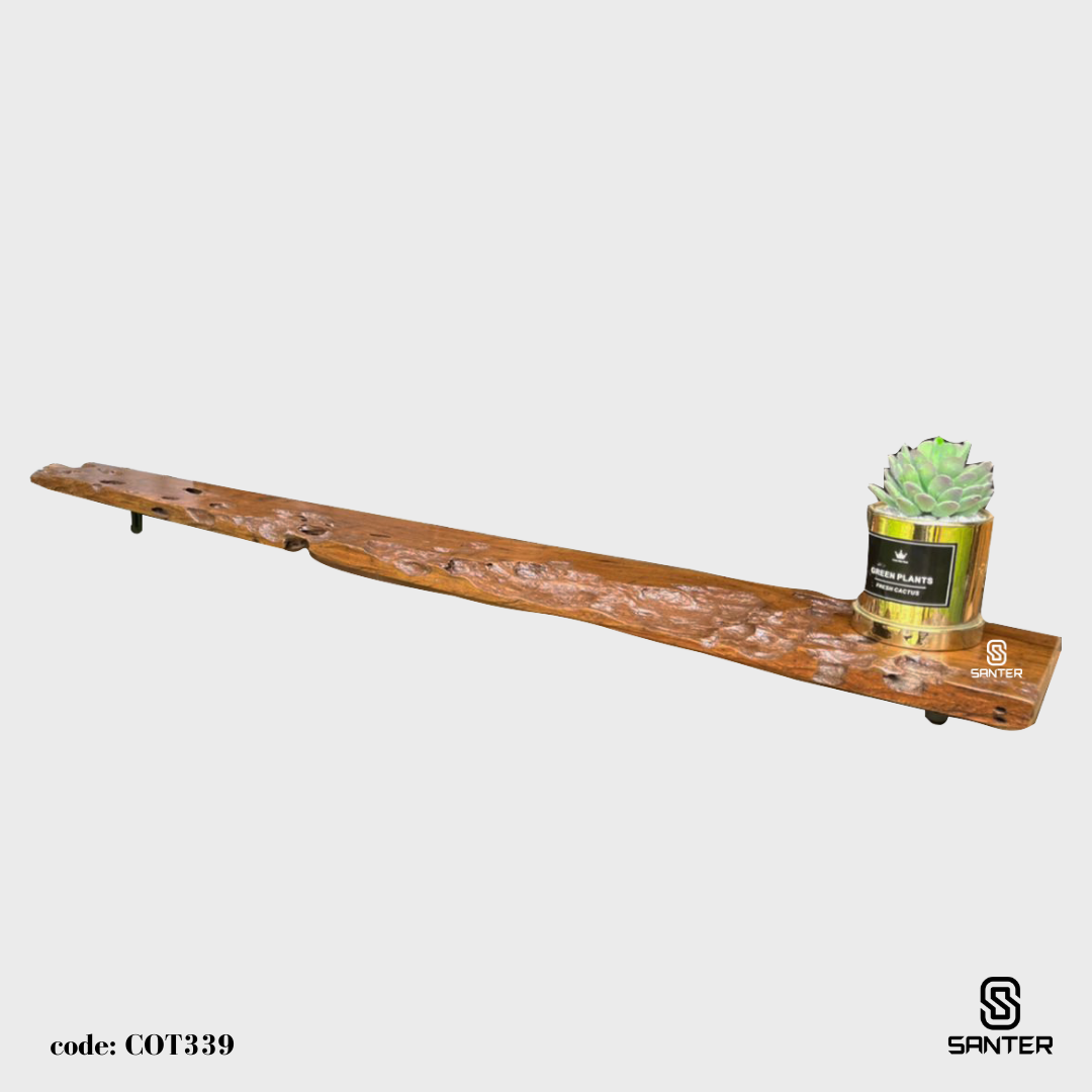 COT339. Chengal Emas Solid Wood Live Edge Floating Wall Shelf