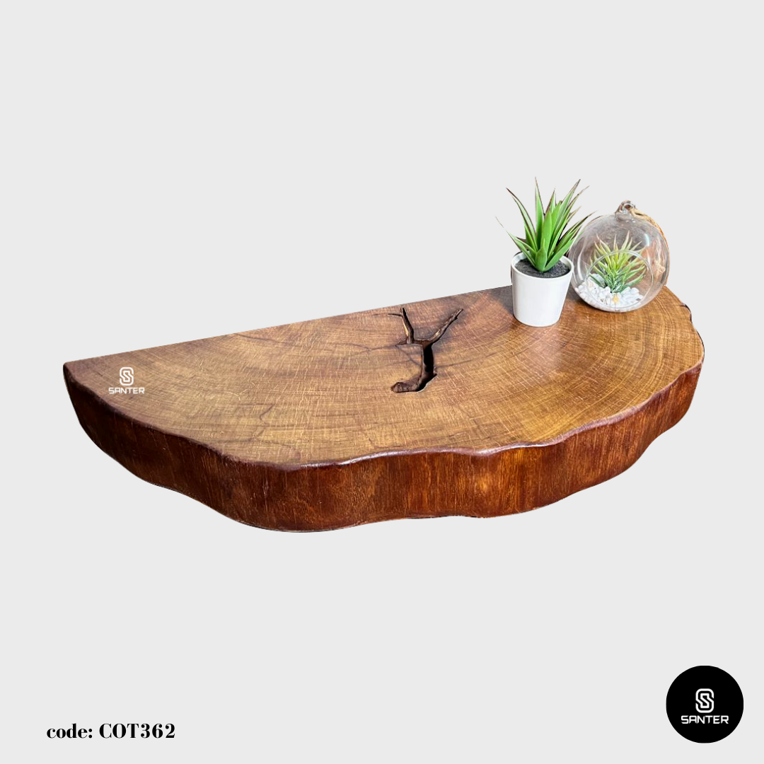 COT362. Chengal Emas Solid Wood Floating Wall Shelf / Decorative Tray