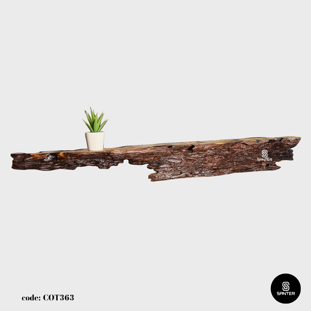 COT363. Chengal Emas Live Edge Floating Wall Shelf / Wall Art