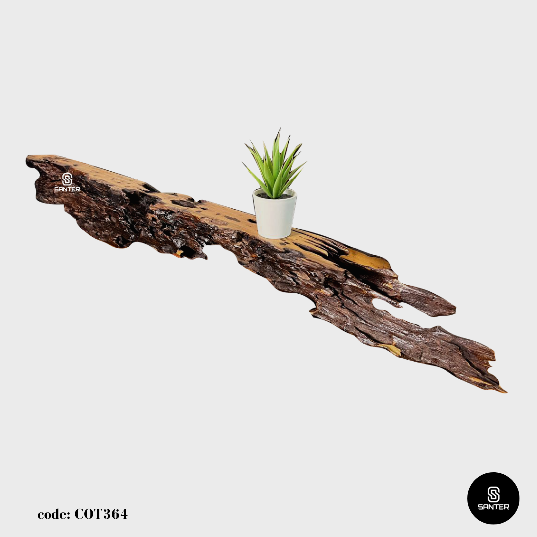 COT364. Chengal Emas Live Edge Floating Wall Shelf / Wall Art