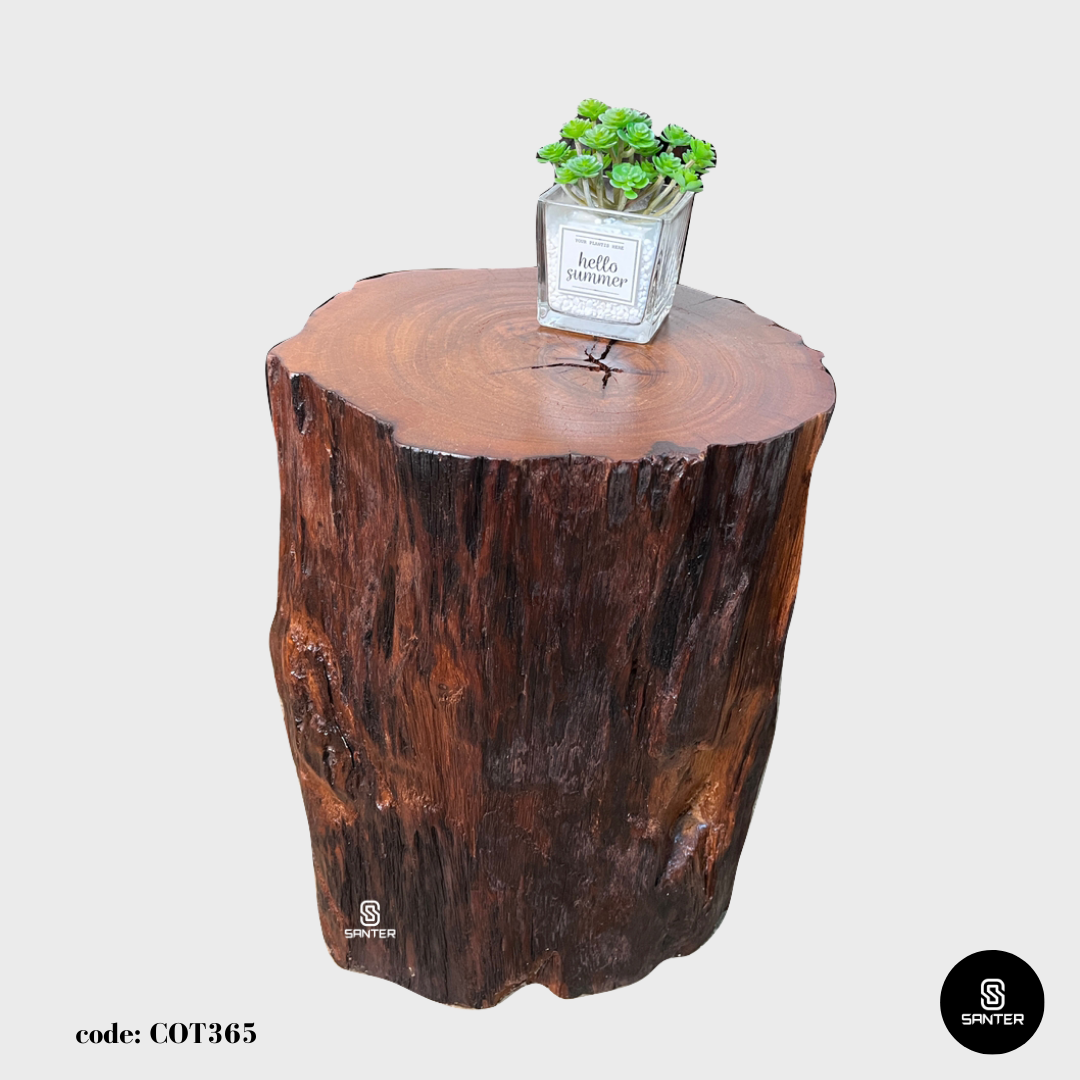 COT365. Merbau Artistic Wood Pedestal/ Stump/ Side Table/ Stool