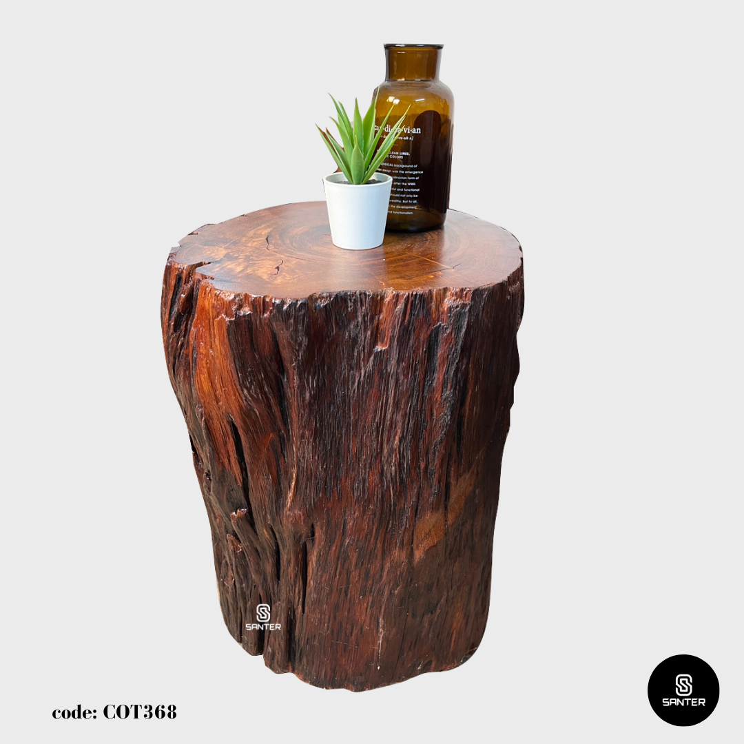 COT368. Merbau Artistic Wood Pedestal/ Stump/ Side Table/ Stool