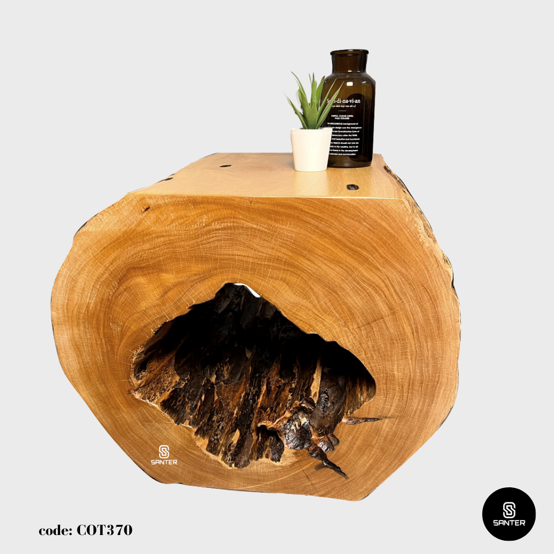 COT370. Tembusu Artistic Wood Pedestal/ Stump/ Side Table/ Stool