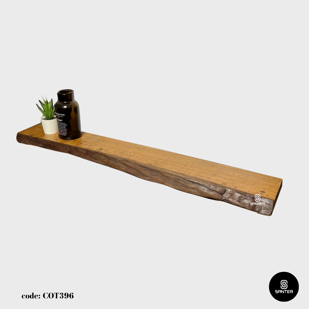 COT396. Chengal Emas Solid Wood Live Edge Floating Wall Shelf