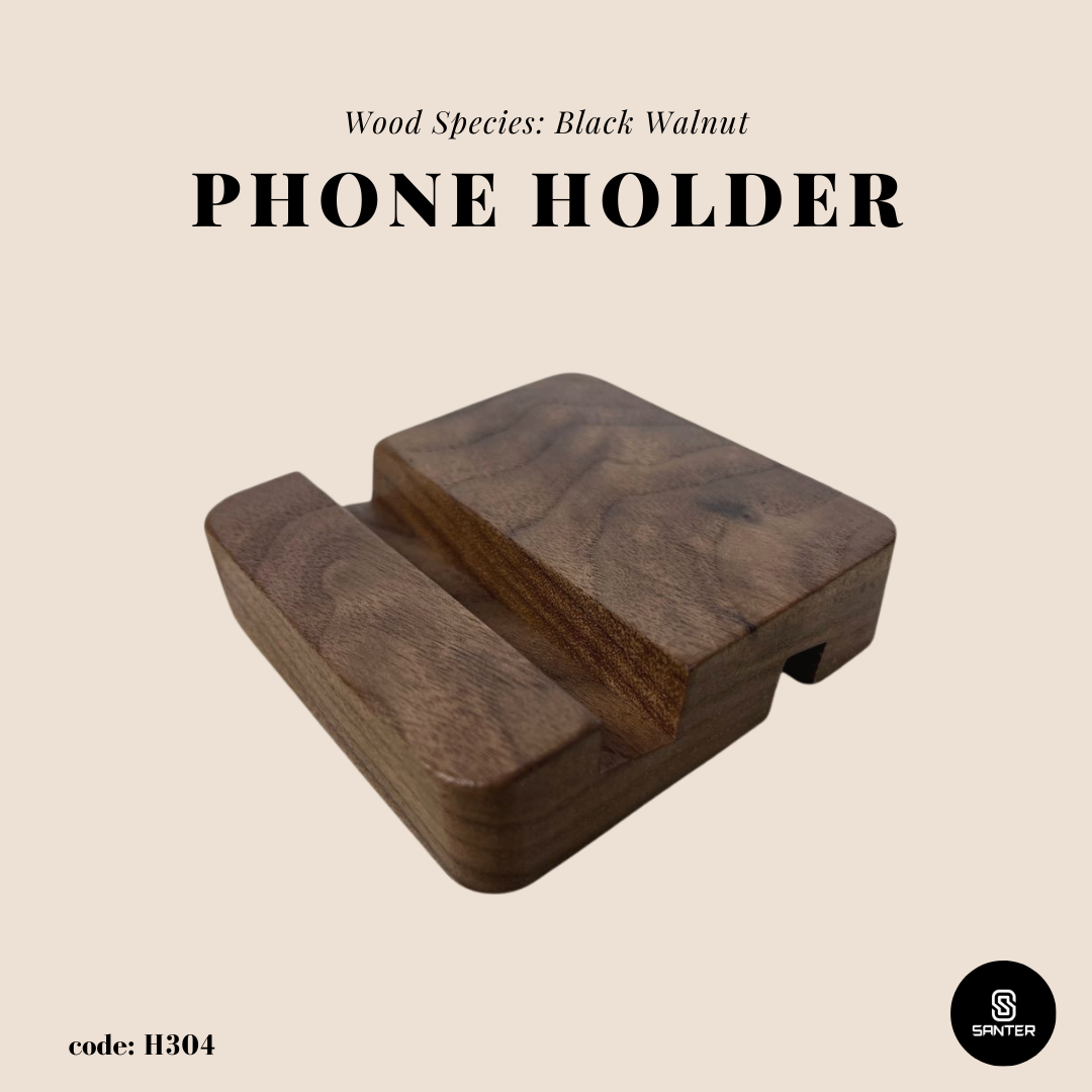H304. Black Walnut Solid Wood Mobile Phone Stand