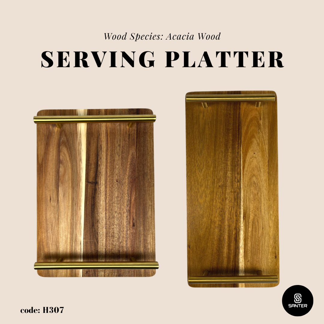 H307. Acacia Wood Serving Tray/ Serving Platter