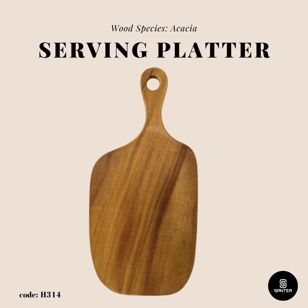 H314. Acacia Wood Cutting Board /Serving Platter/ Cheese Platter