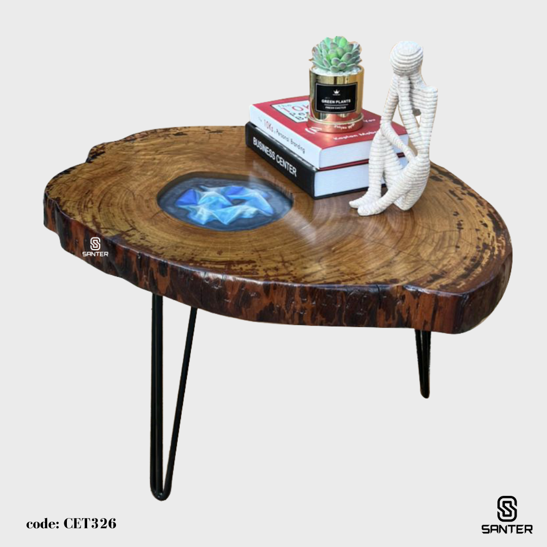 CET326. Chengal Emas Solid Wood Coffee Table / Sofa Table (Galaxy Iceberg)