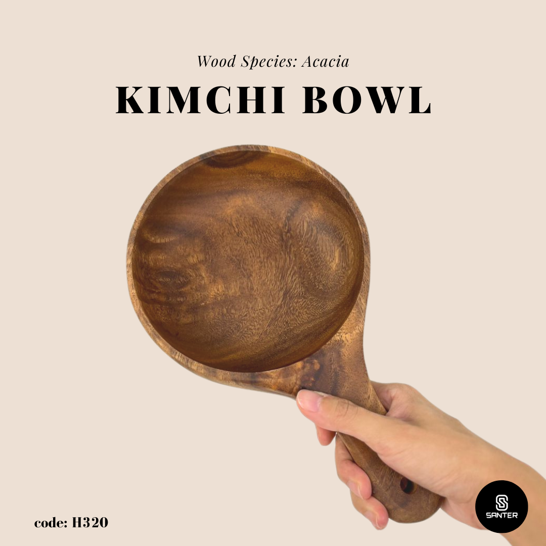 H320. Acacia Wood Kimchi Bowl/ Wooden Bowl/ Camping Bowl