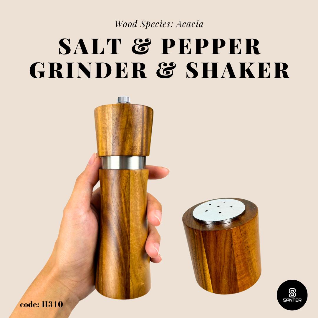 H310. Acacia Wood Cooking Salt & Pepper Grinder / Salt & Pepper Mills Shaker