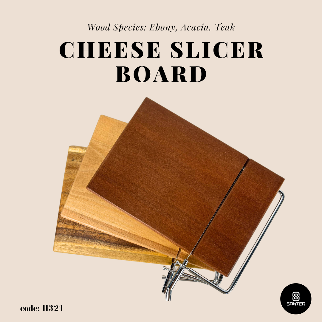 H321. Wooden Cheese Slicer Board / Cheese Cutter