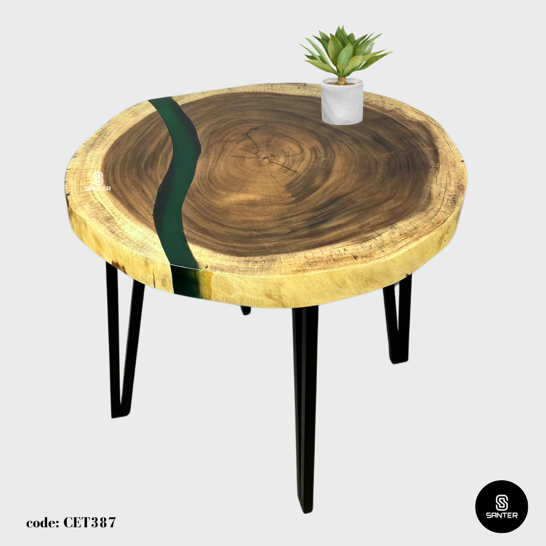 CET387. Raintree Solid Wood Tea Table / Coffee Table (Emerald Green)