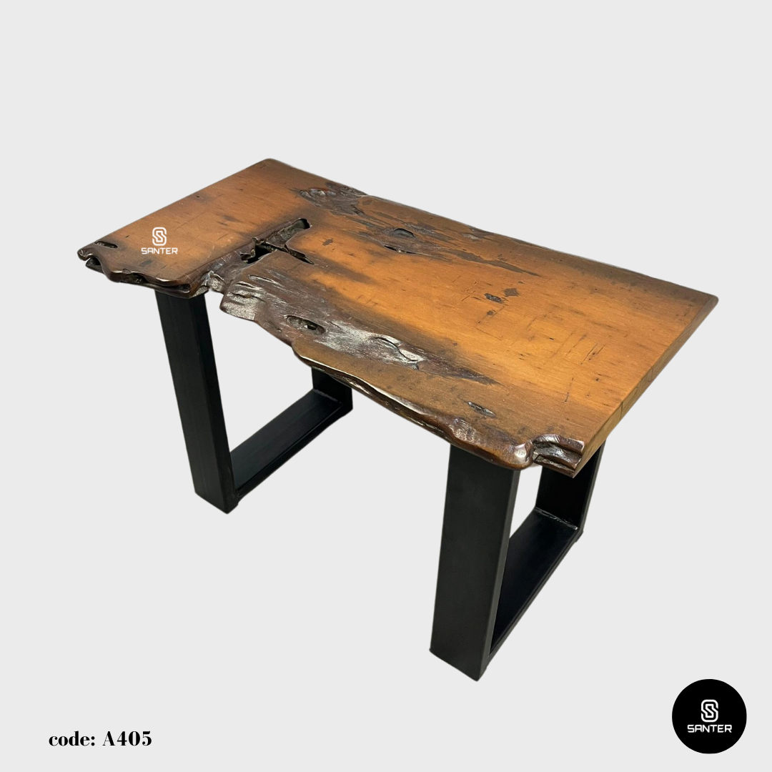 A405. Chengal Emas Solid Wood Rustic Bench / Wooden Bench