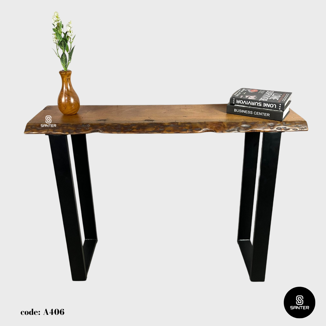 A406. Chengal Emas Solid Wood Rustic Bar Table / Console Table