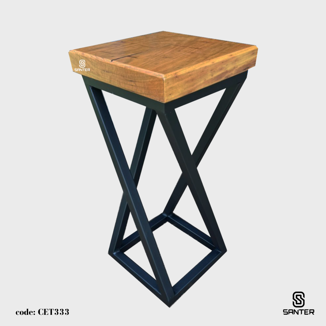 CET333. Chengal Emas Solid Wood Sofa Side Table