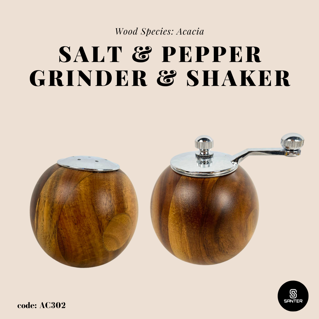 AC302. Acacia Wood Cooking Salt & Pepper Grinder / Salt & Pepper Mills Shaker