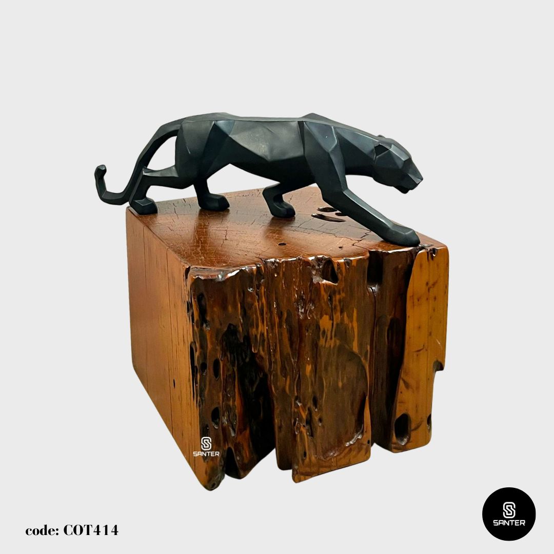 COT414. Chengal Emas Artistic Wood Pedestal/ Wooden Stump / Rustic Stump / Plant Stool / Small Stool