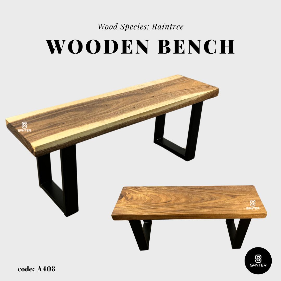 A408. Raintree Solid Wood Bench / Dining Bench / Wooden Bench / TV Console / Shoe Bench