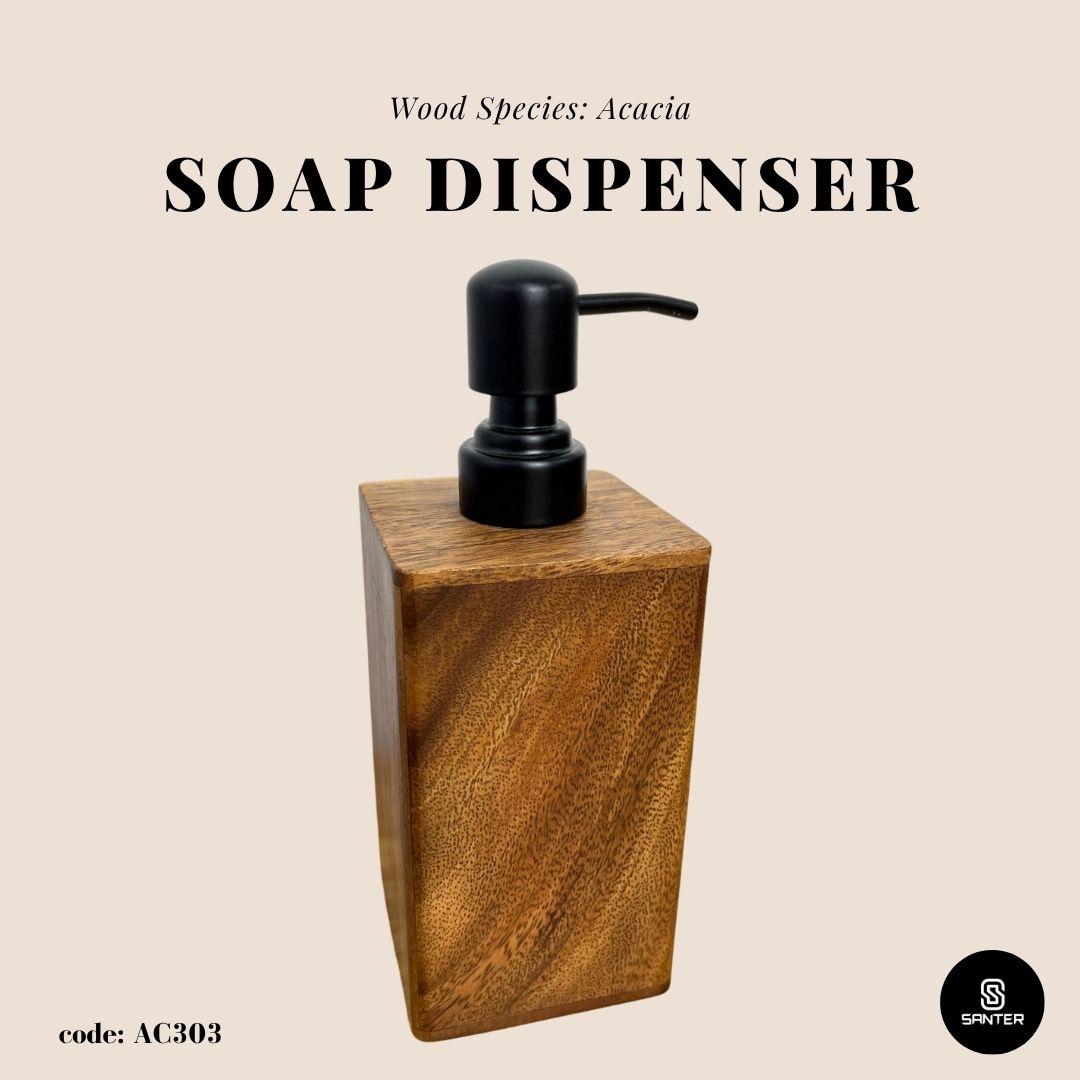 AC303. Acacia Wood Wooden Hand Soap Dispenser/ Liquid Soap Dispenser/ Lotion Dispenser