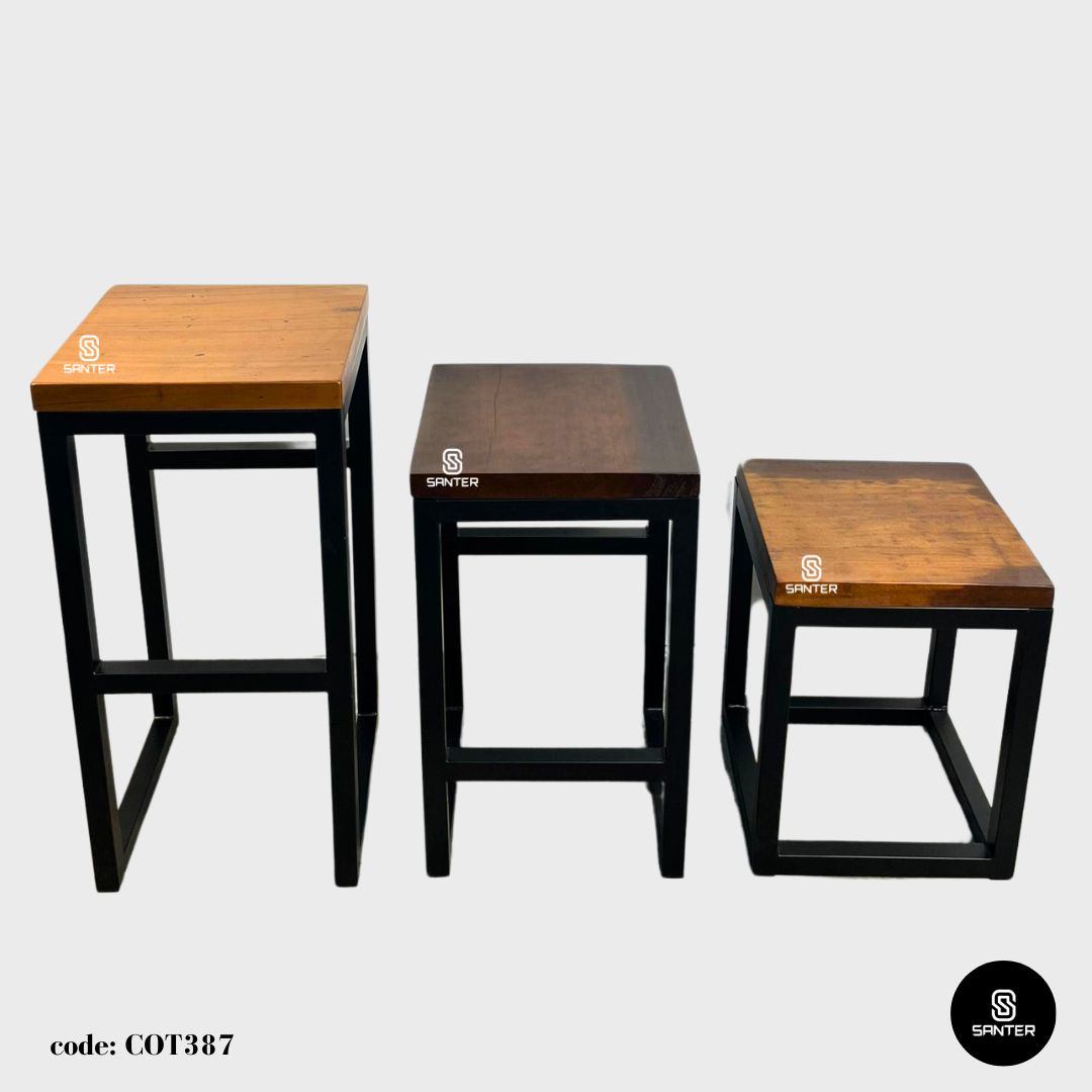 COT387. Chengal Emas Solid Wood Stool/ Chair/ Coffee Table/ Side Table/ Wooden Pedestal/ Bar Stool/ Counter Stool/ Dining Stool