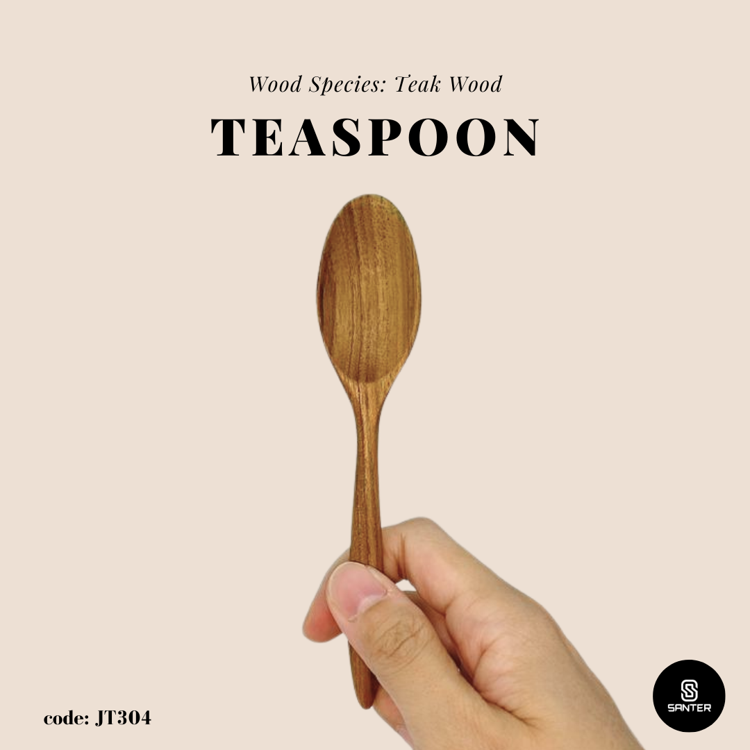 JT304. Teak Wood Teaspoon / Tiny Wooden Spoon / Coffee Spoon / Seasoning Spoon