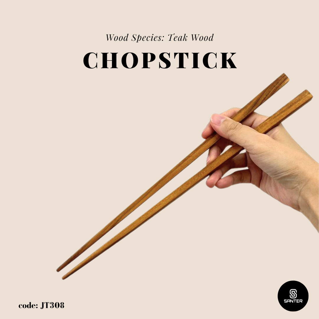 JT308. Teak Wood Chopstick / Wooden Chopstick / Noodle Chopstick