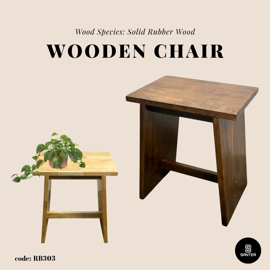 RB303. Solid Rubber Wood Chair/ Wooden Chair/ Side Table/ Wooden Stool