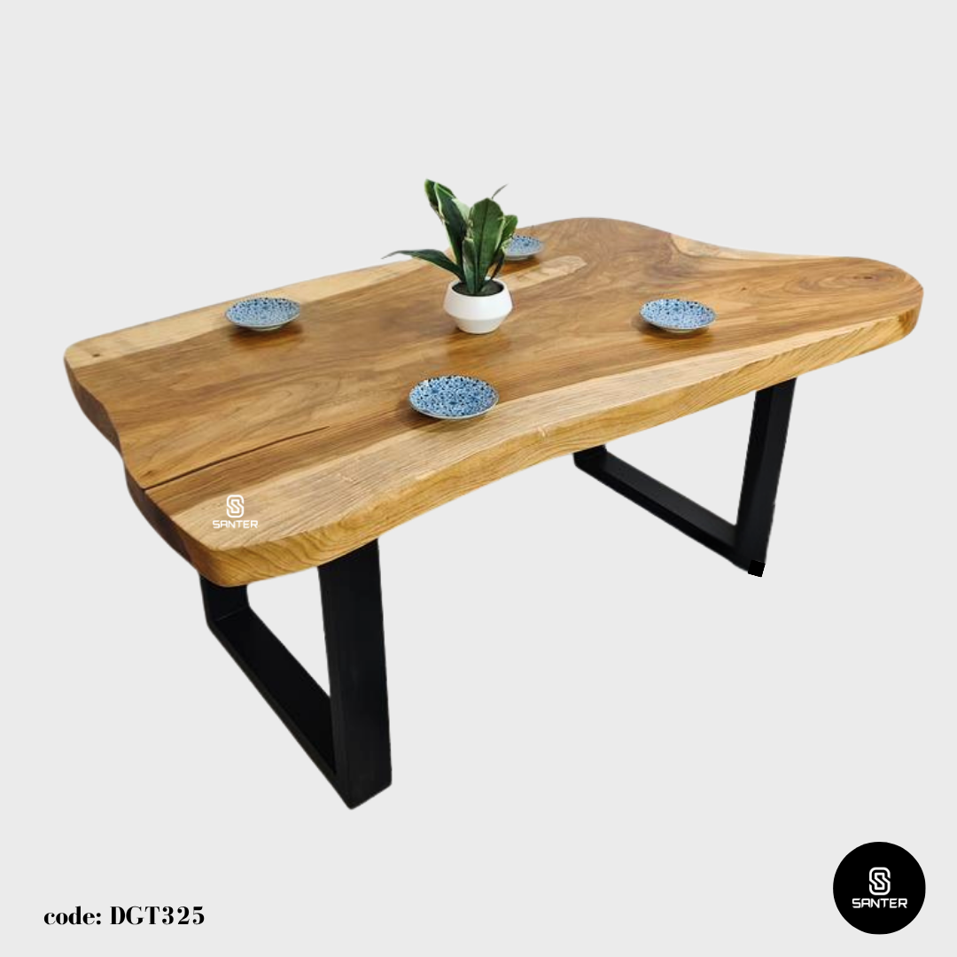 DGT325. Angsana Solid Wood Dining Table/ Meeting Table/ Working Desk/ Tea Table/ 6 Seater Wooden Table