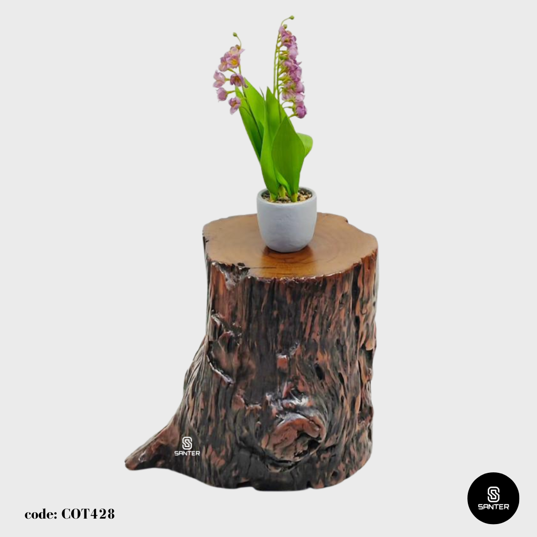 COT428. Chengal Emas Artistic Wood Pedestal/ Wooden Stump / Rustic Stump / Plant Stool