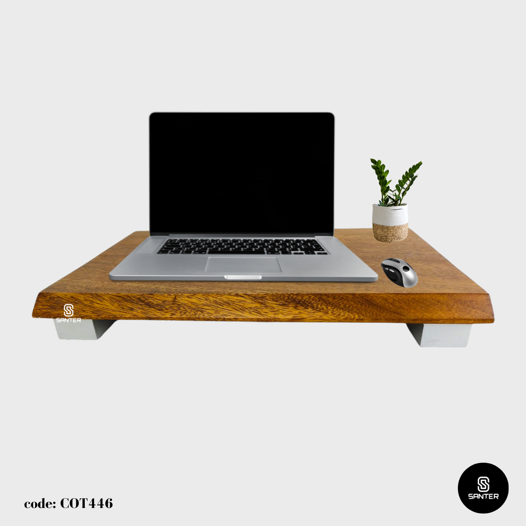 COT446. Raintree Solid Wood Monitor Rack/ Plant Tray/ Wooden Tray/ Dessert Tray/ Monitor Stand Riser