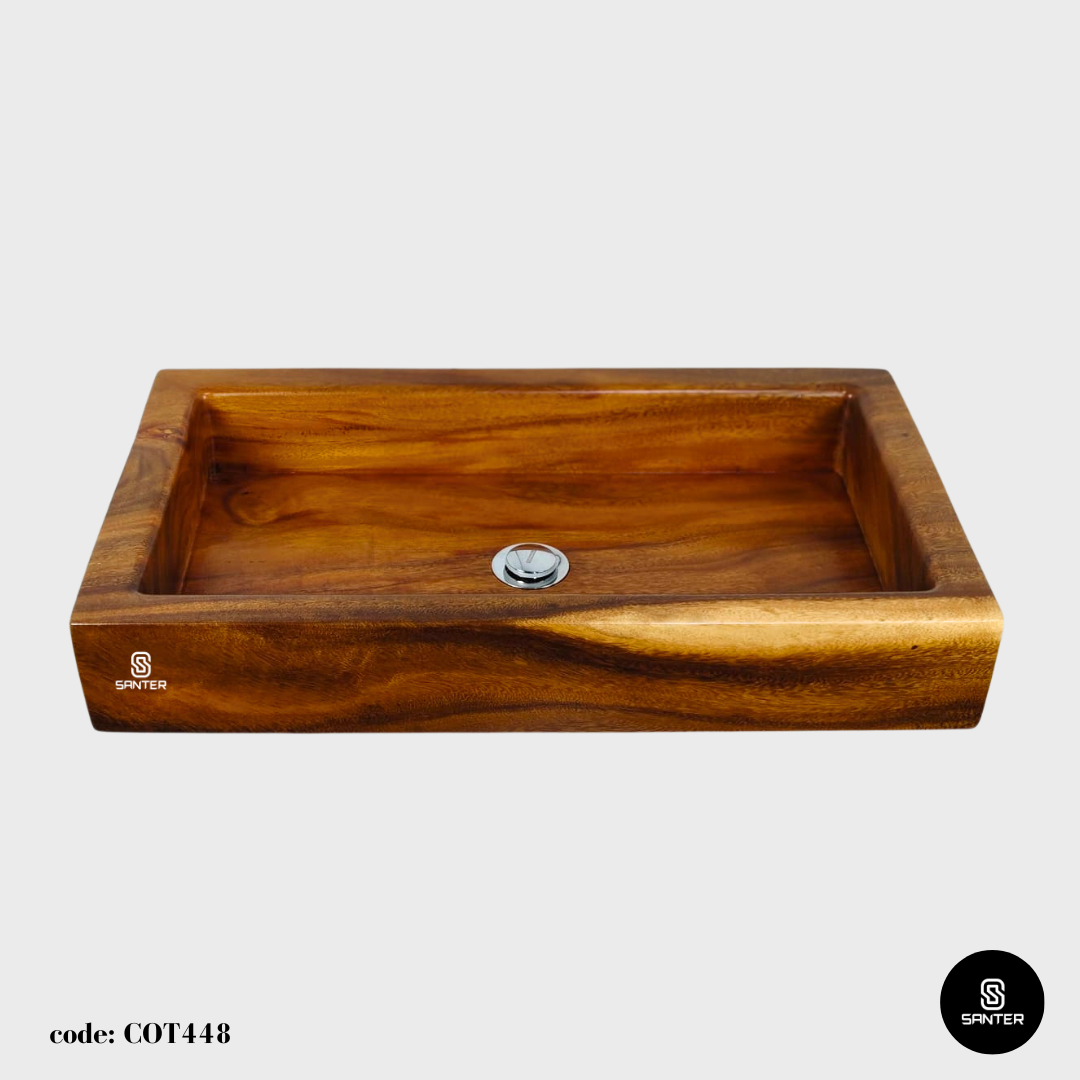 COT448. Raintree Solid Wood Wooden Basin/ Bathroom Wash Basin/ Counter Vanity Basin/ Cafe Wash Basin