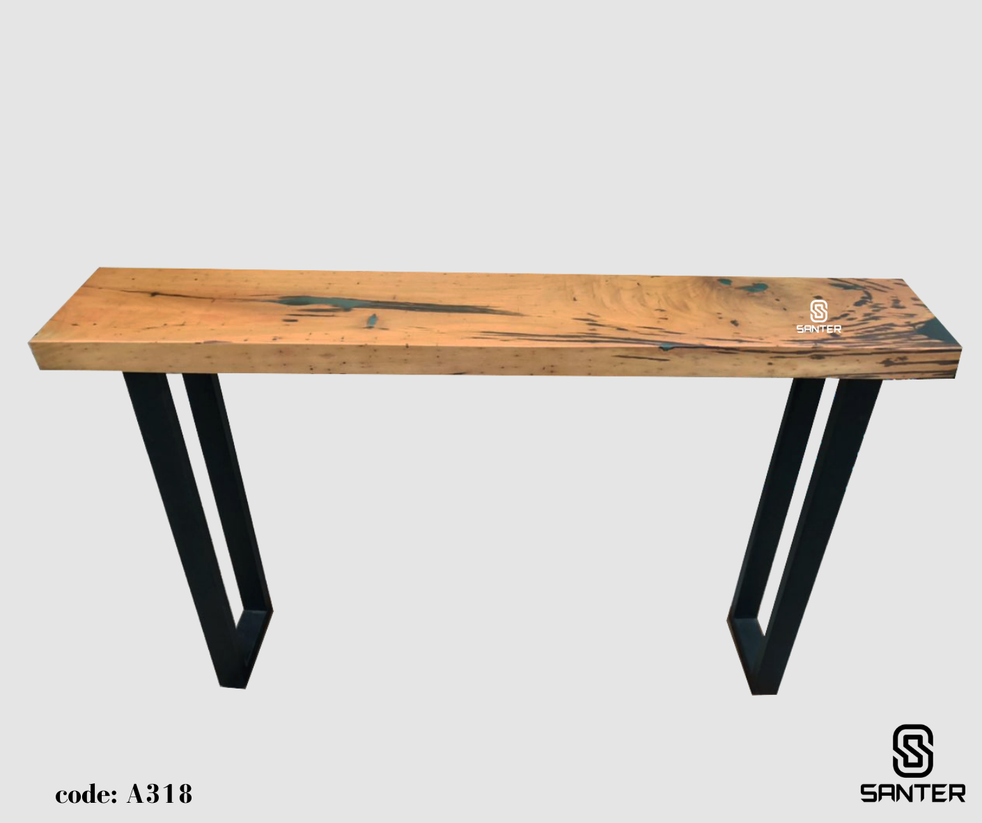 A318. Chengal Emas Solid Wood Bar Table / Console Table