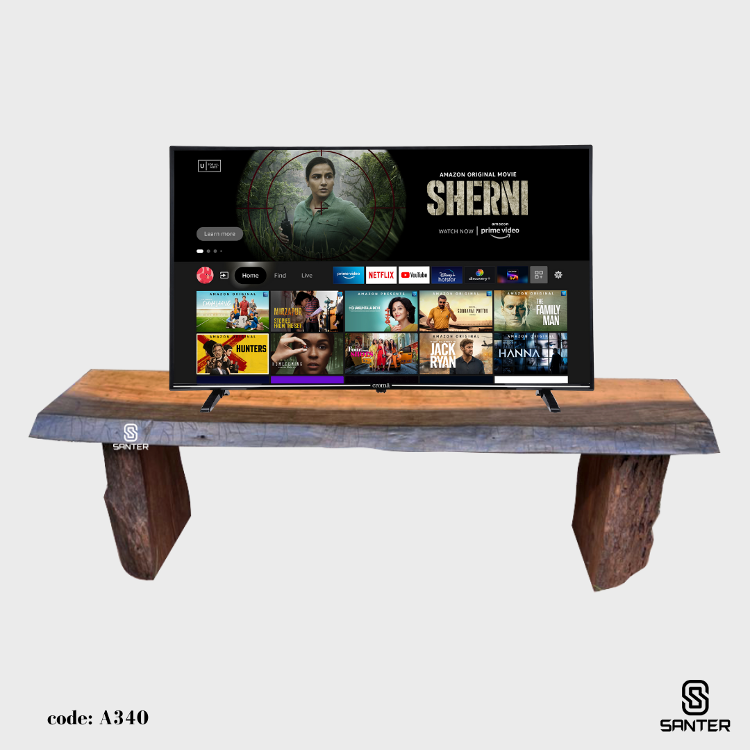 A340. Chengal Emas Solid Wood TV Console Table / Bench