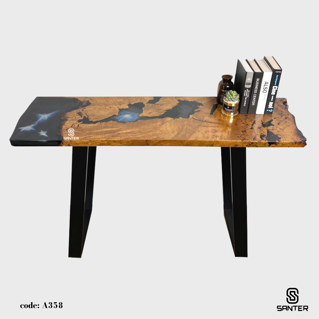 A358. Chengal Emas Solid Wood Console Table (Galaxy Iceberg)